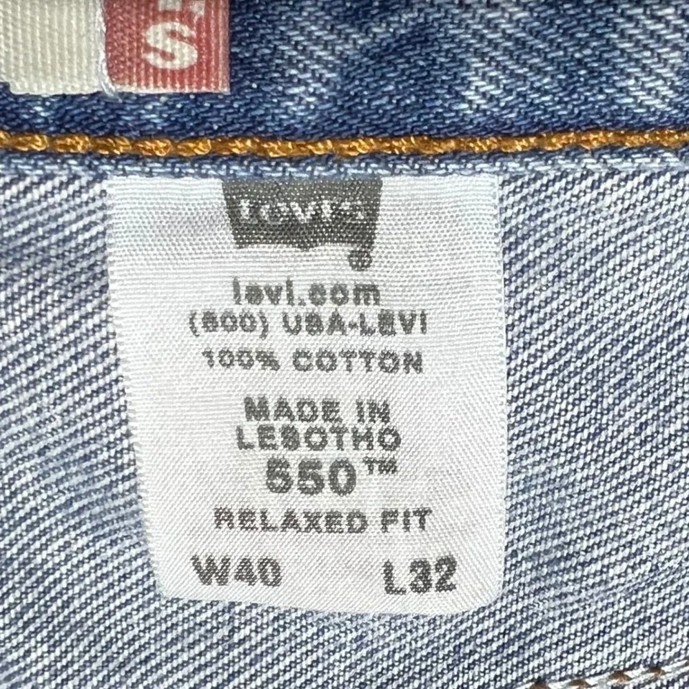 Levis 550 Relaxed Fit Jeans Mens 40x32 Blue Denim Tapered Leg Medium Wash Cotton